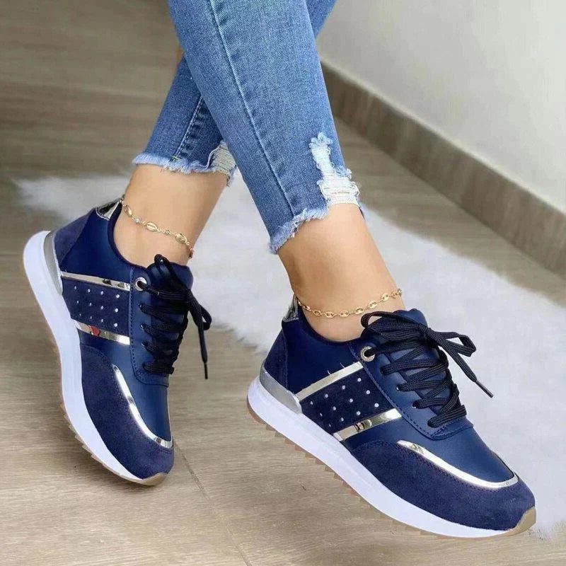 Sneakers med Snørebånd og Blokhæl til Damer
