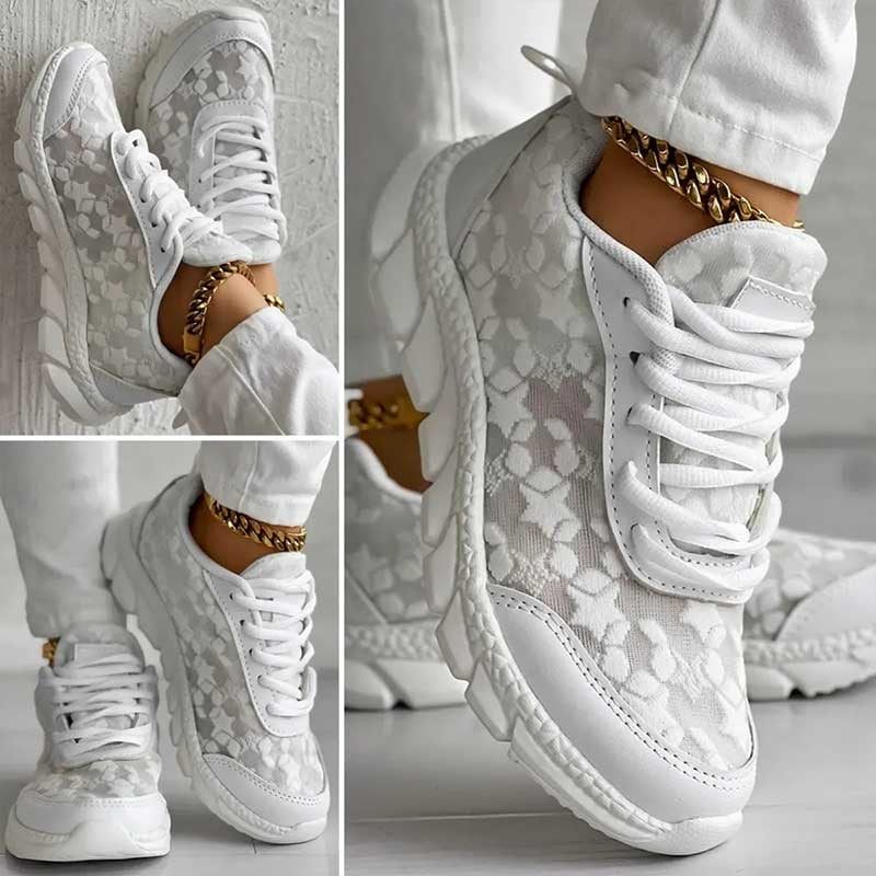 Snøre-Sneakers med Kæde til Damer