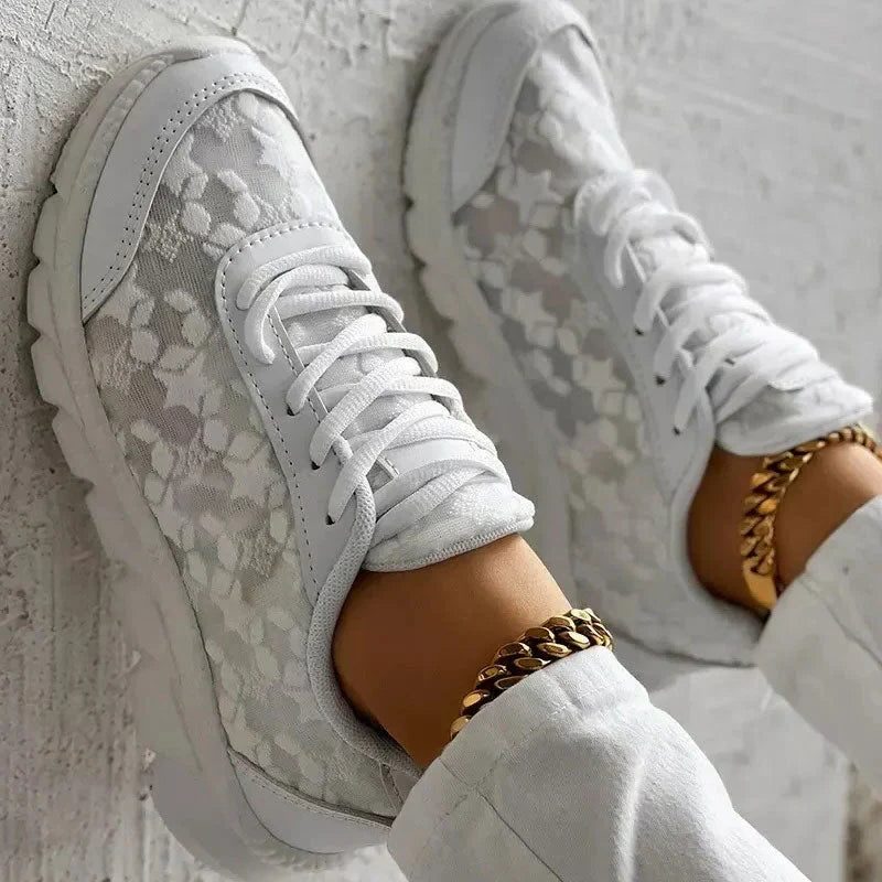 Snøre-Sneakers med Kæde til Damer
