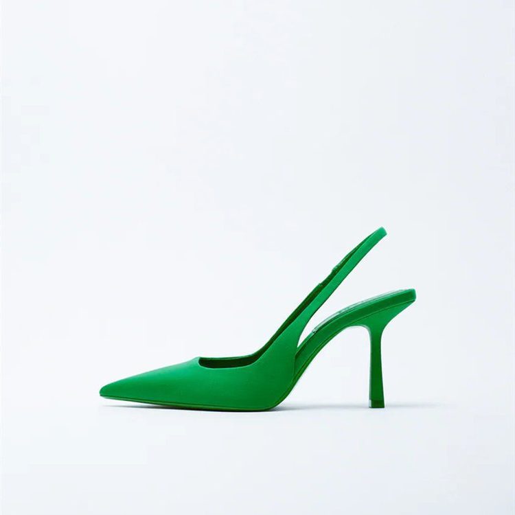 Spidstå Slingback Pumps til Damer - Grøn