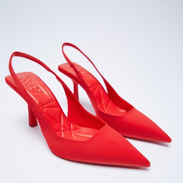 Spidstå Slingback Pumps til Damer - Rød