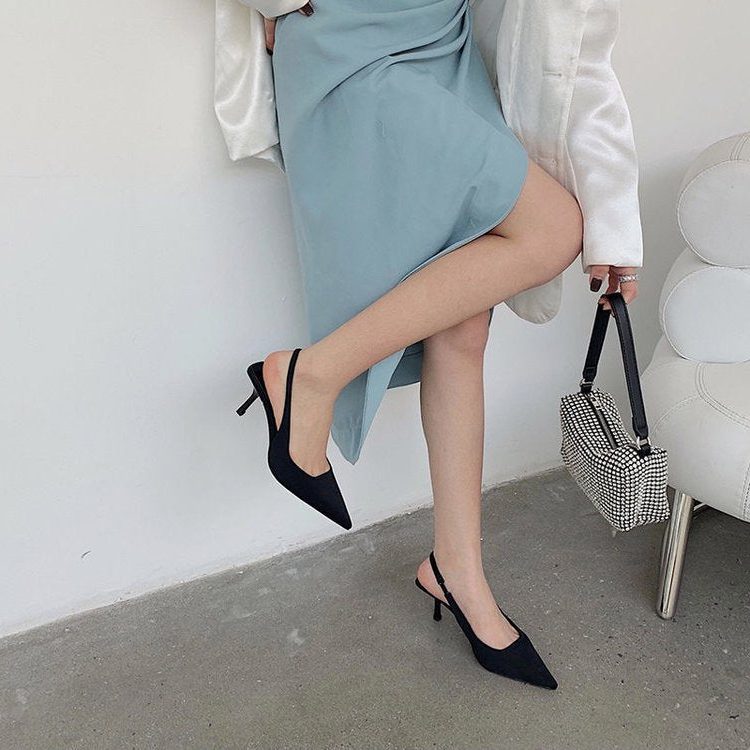 Spidstå Slingback Pumps til Damer - Sort