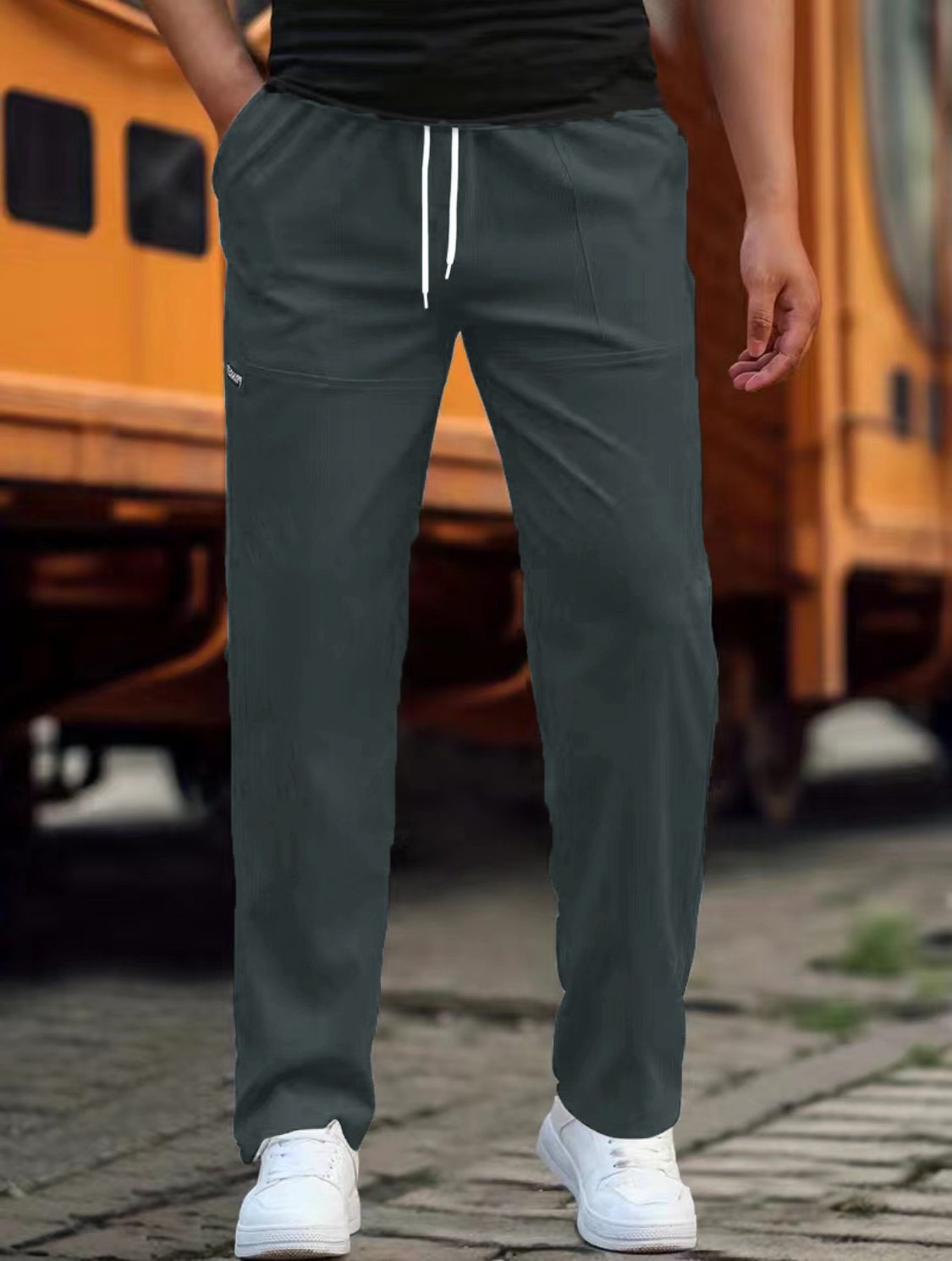Straight Leg Joggingbukser til Herrer - Grøn 2