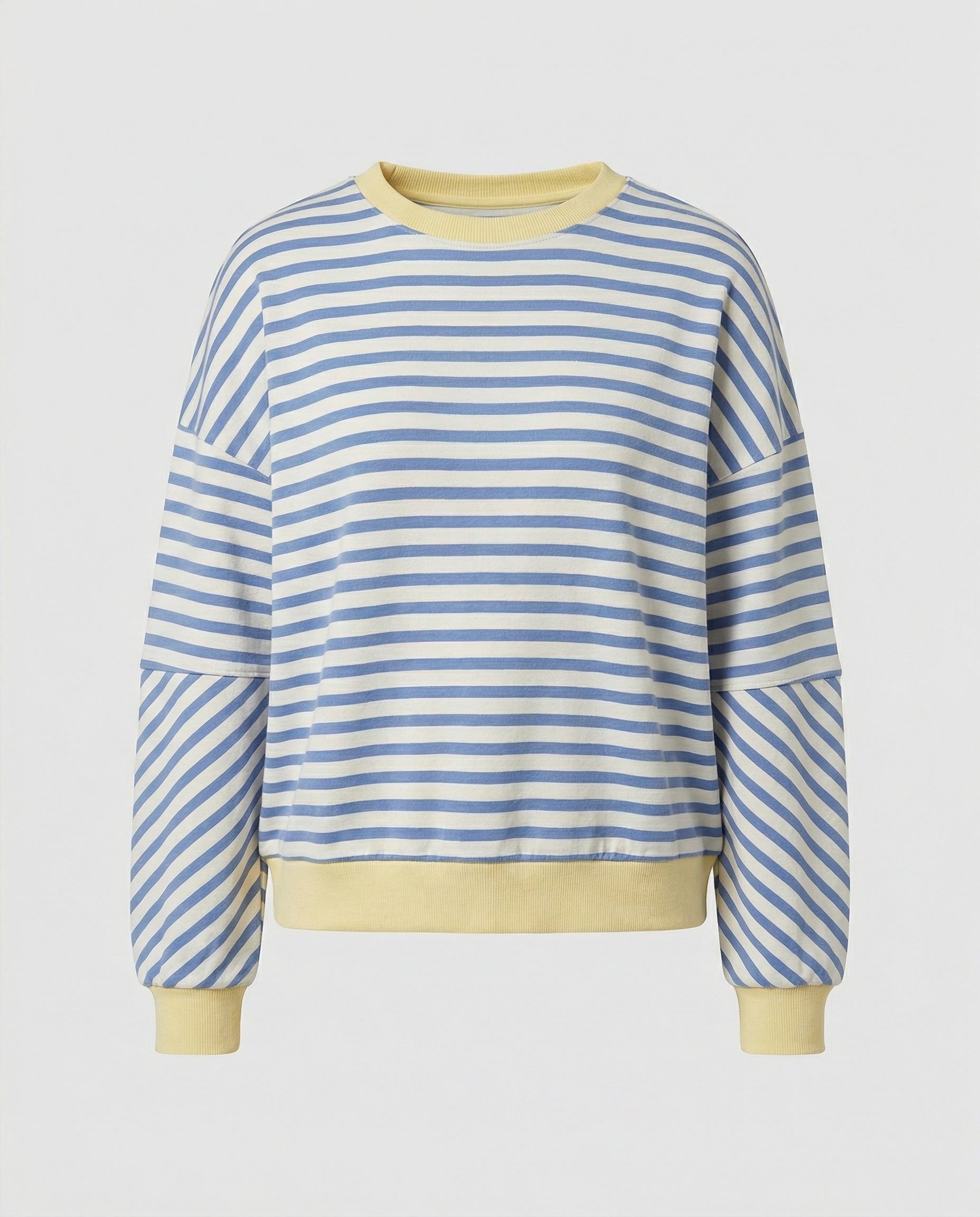 Stribet Boxy Sweatshirt til Damer - View 5