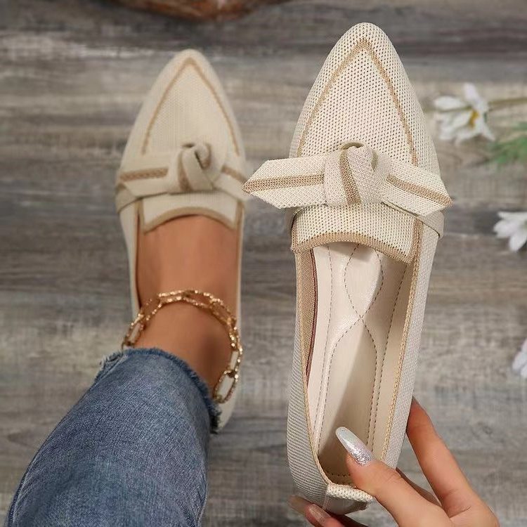 Strikkede Loafers med Spids Tå til Damer