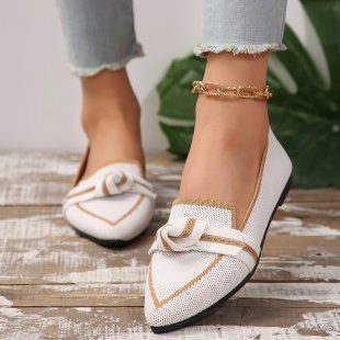 Strikkede Loafers med Spids Tå til Damer