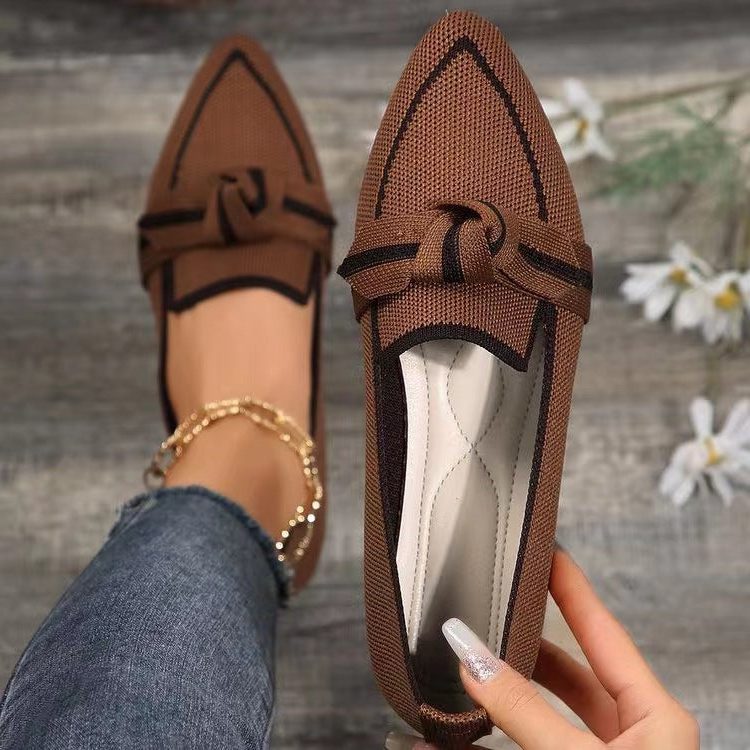Strikkede Loafers med Spids Tå til Damer