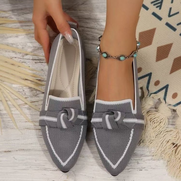 Strikkede Loafers med Spids Tå til Damer