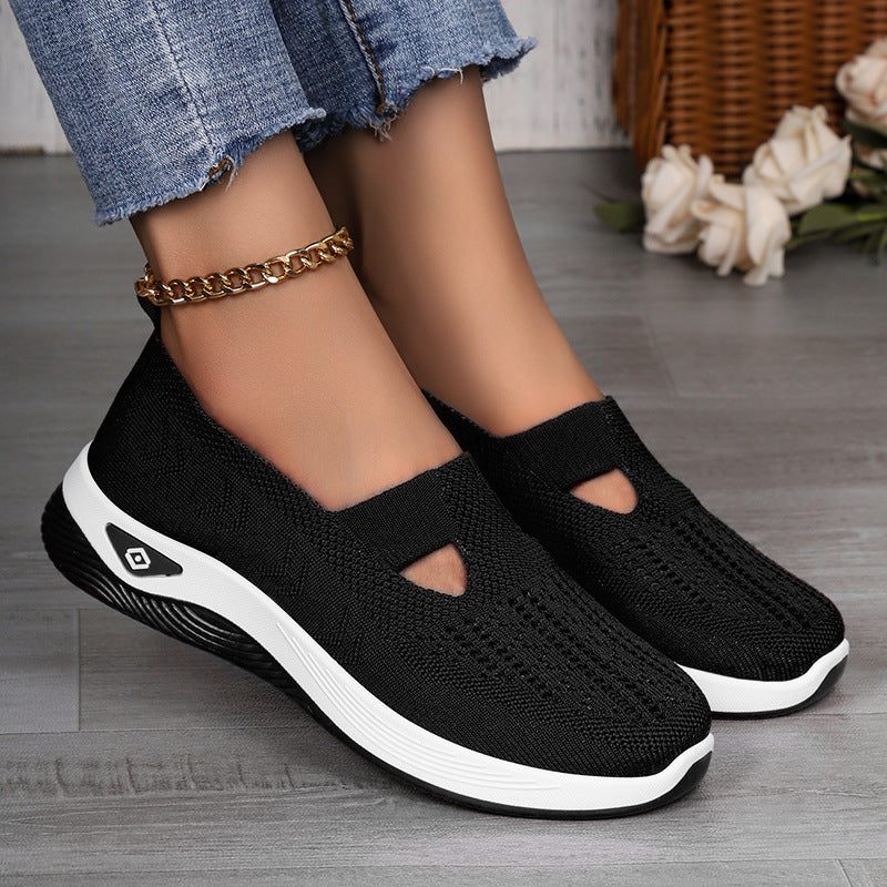 Strikkede Slip-On Sneakers med Åben Tå til Damer