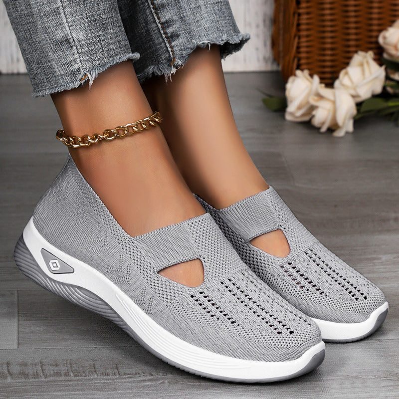 Strikkede Slip-On Sneakers med Åben Tå til Damer