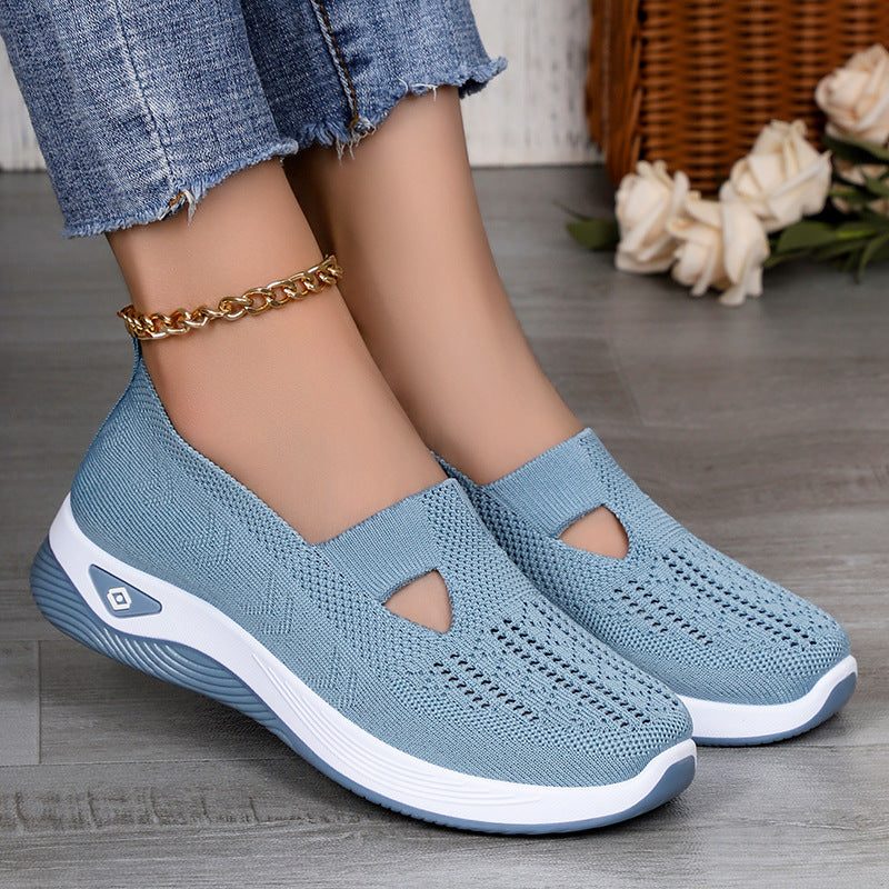 Strikkede Slip-On Sneakers med Åben Tå til Damer