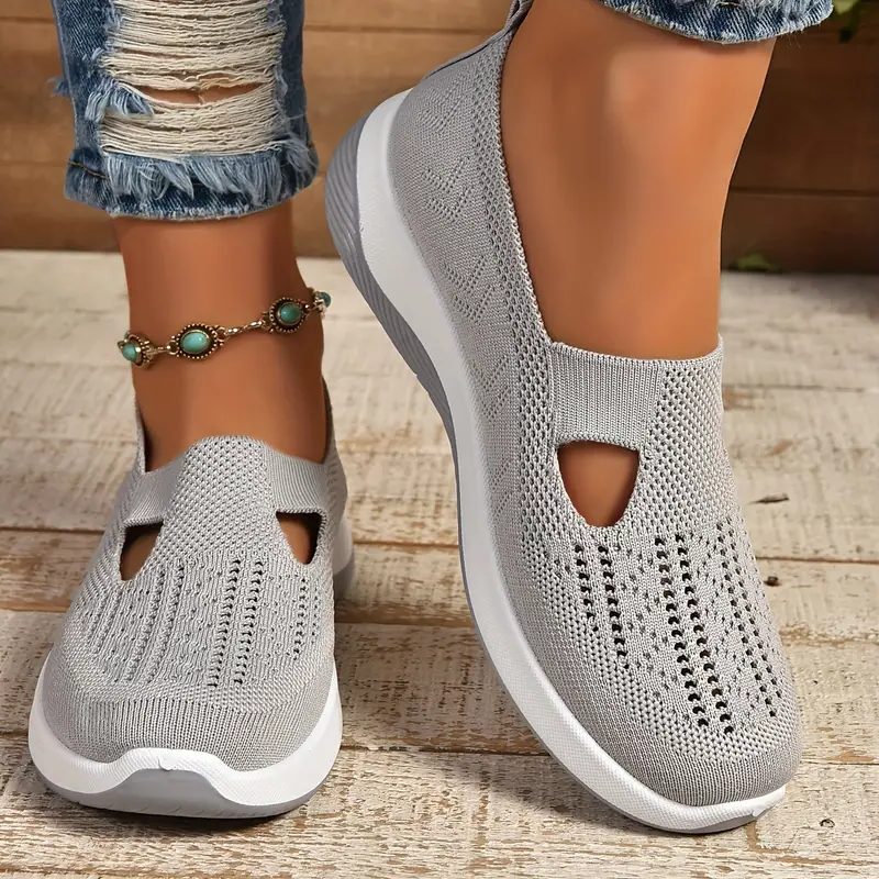 Strikkede Sneakers med Åben Tå til Damer