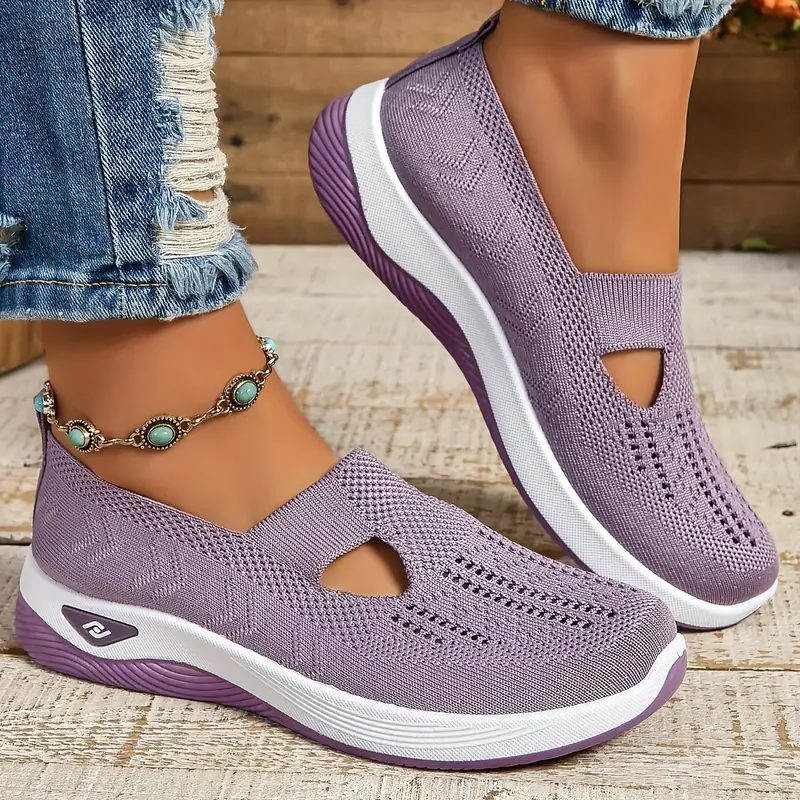 Strikkede Sneakers med Åben Tå til Damer