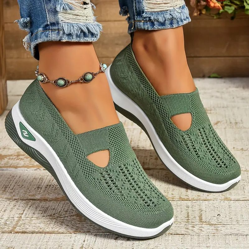 Strikkede Sneakers med Åben Tå til Damer