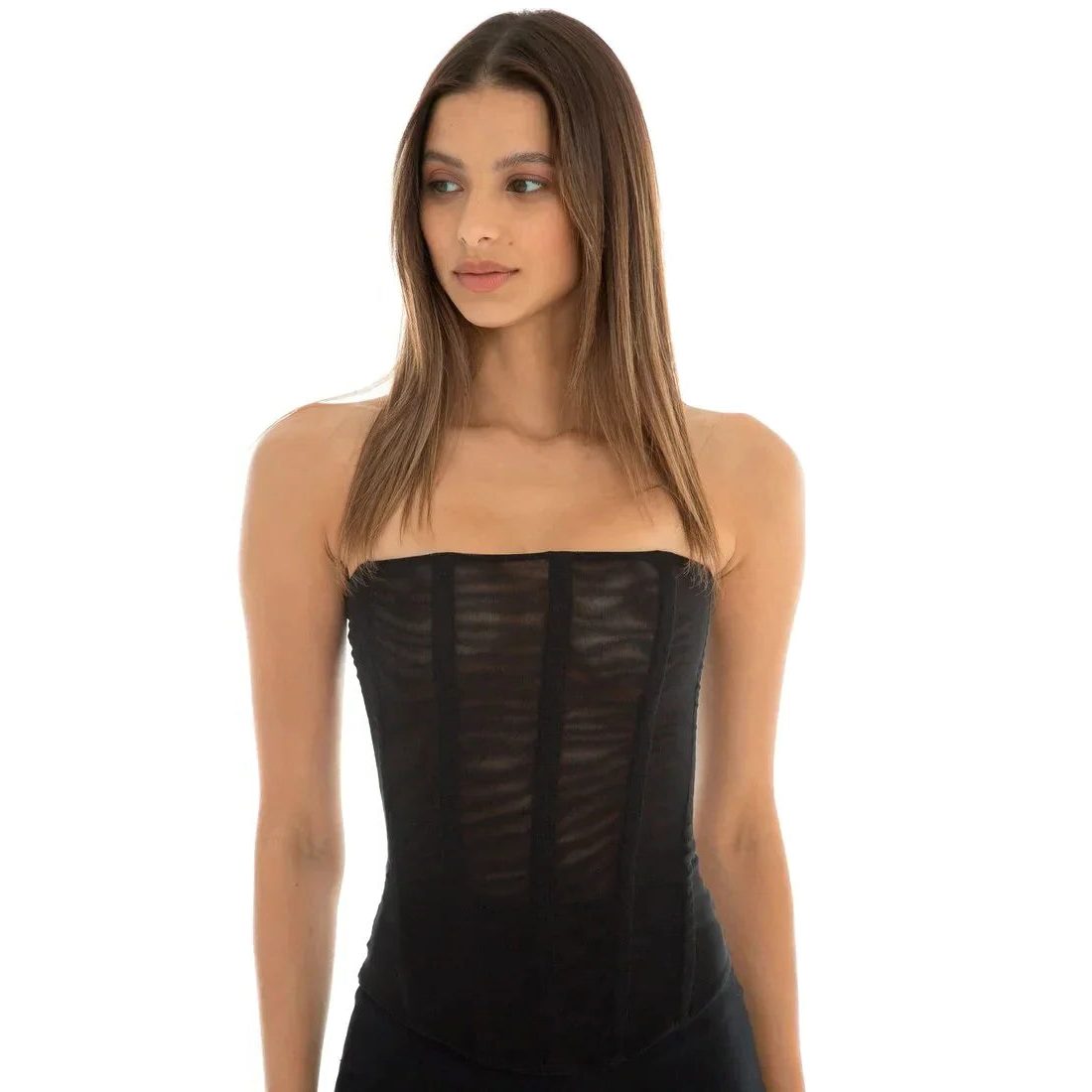 Stropløs Chiffon Corset Top til Damer