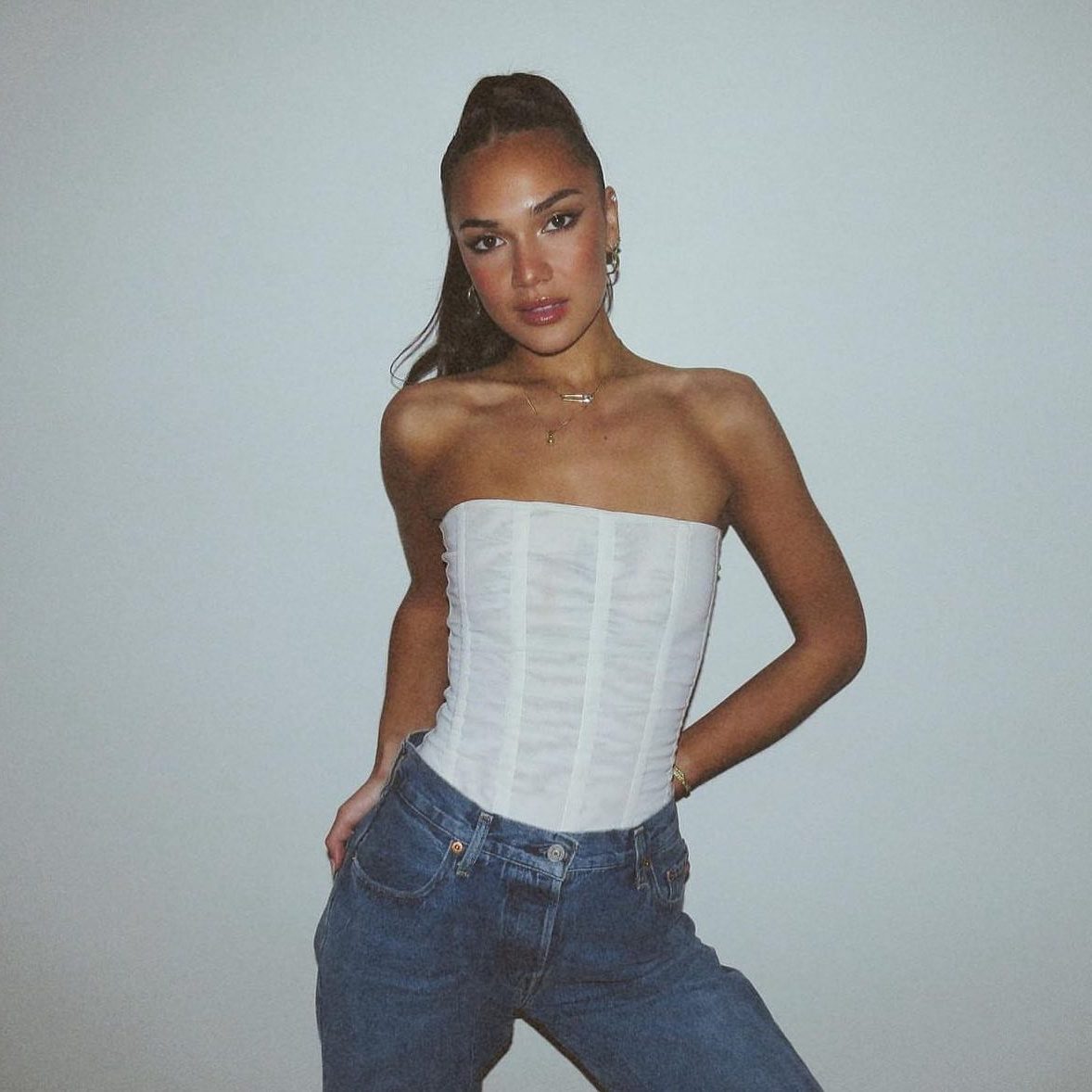 Stropløs Chiffon Corset Top til Damer