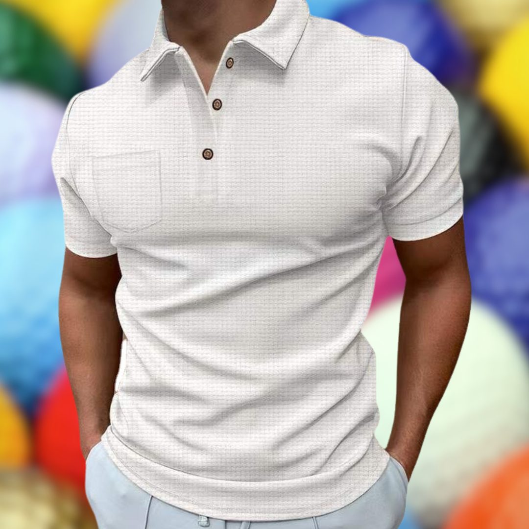 Struktureret Poloshirt med Korte Ærmer til Herrer