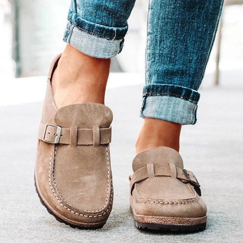 Suede Loafers med Spænde til Damer