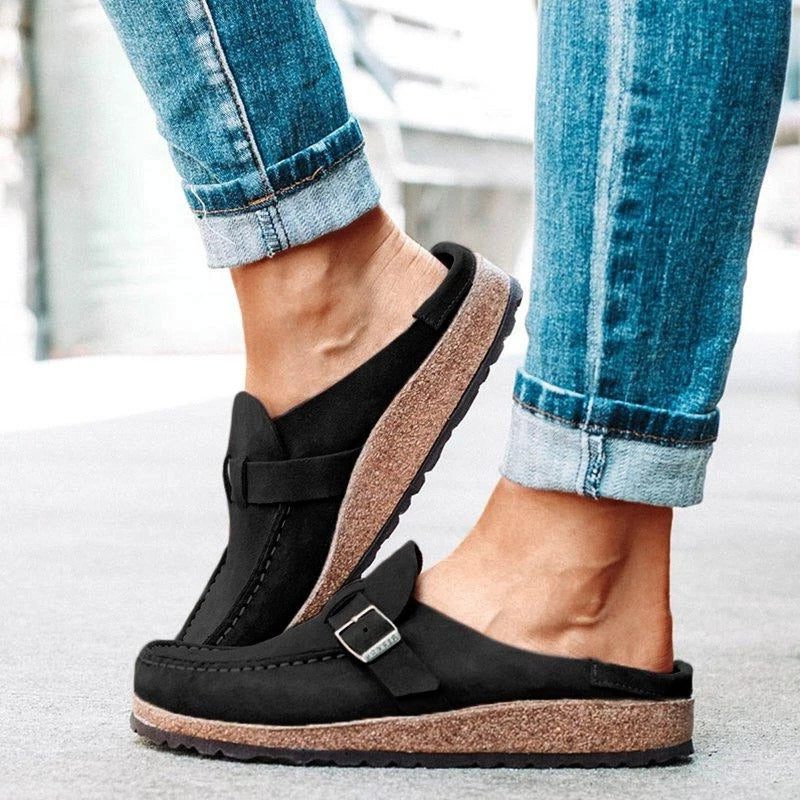 Suede Loafers med Spænde til Damer