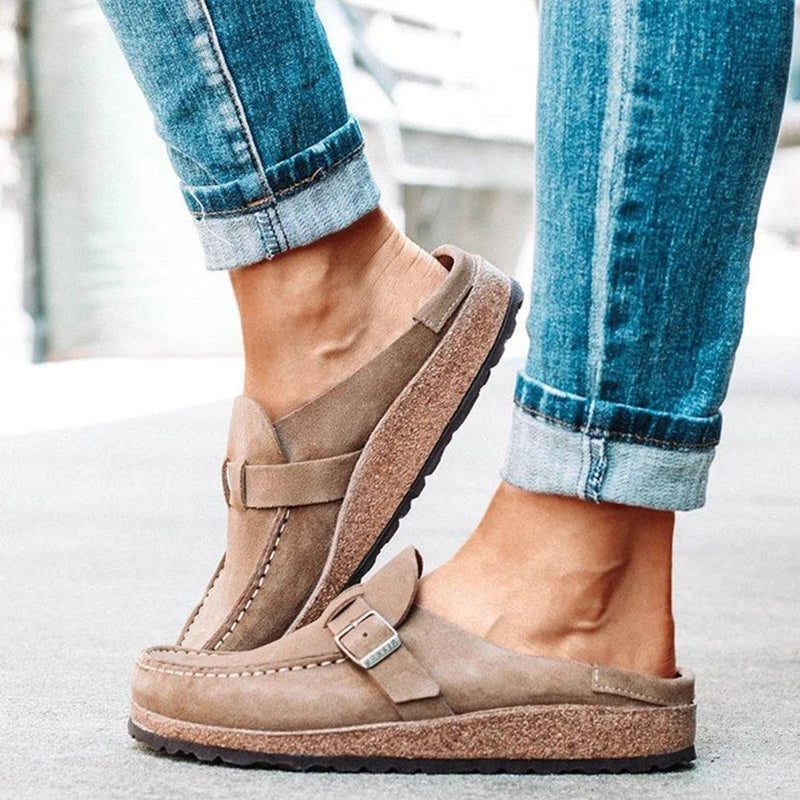 Suede Loafers med Spænde til Damer