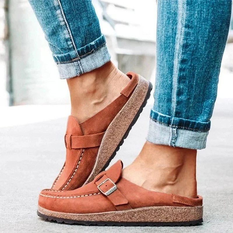 Suede Loafers med Spænde til Damer