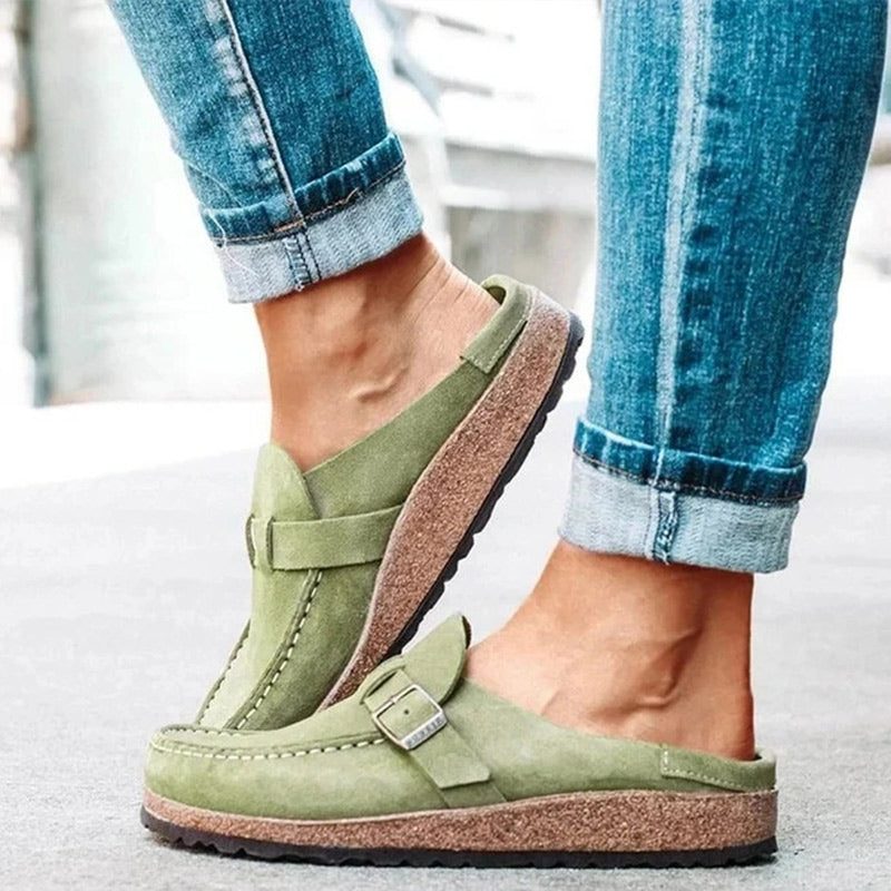 Suede Loafers med Spænde til Damer