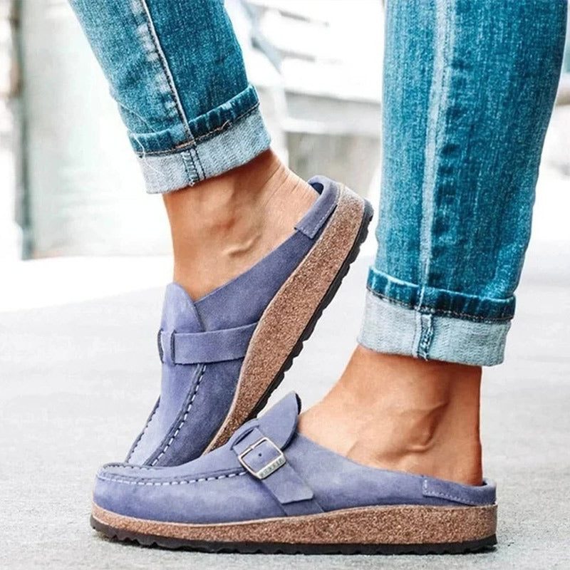 Suede Loafers med Spænde til Damer
