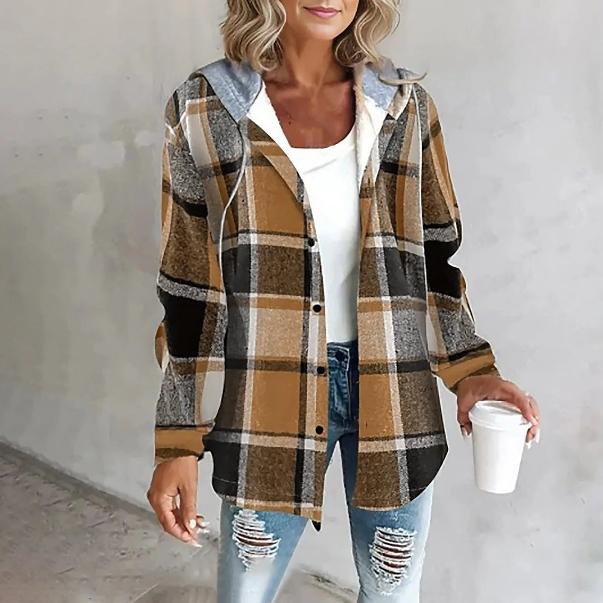 Ternet Skjorte med Lange Ærmer til Damer - Brun