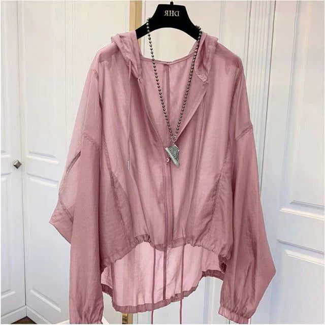 Transparent Zip-Up Jakke til Damer