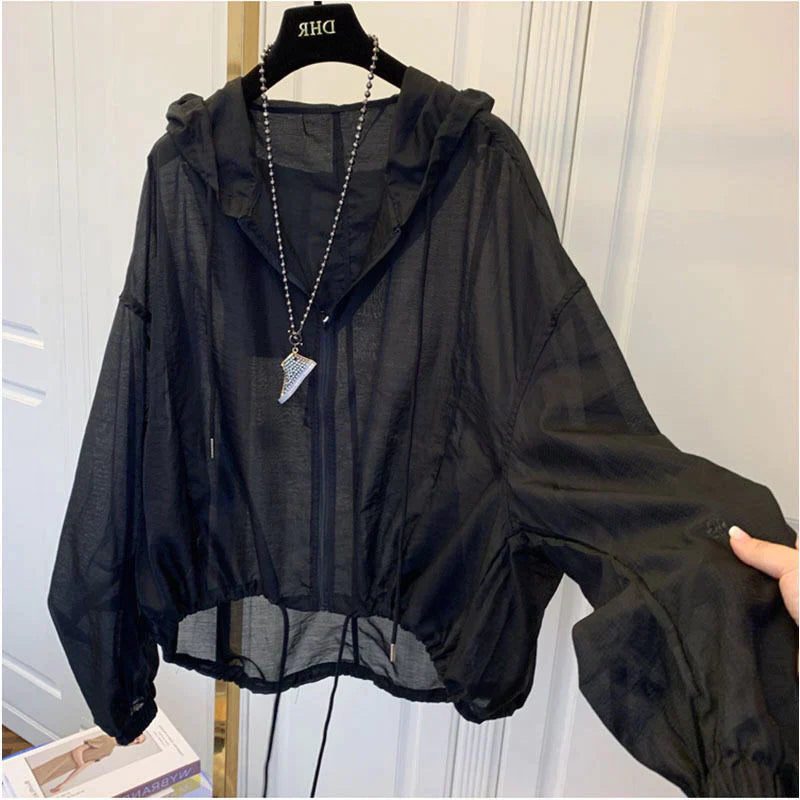Transparent Zip-Up Jakke til Damer