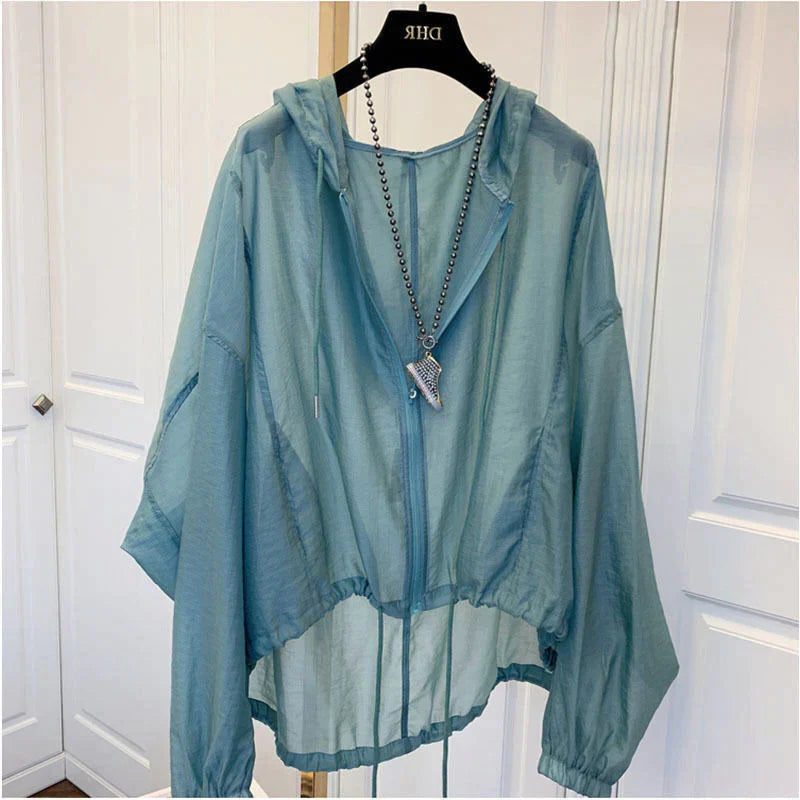 Transparent Zip-Up Jakke til Damer