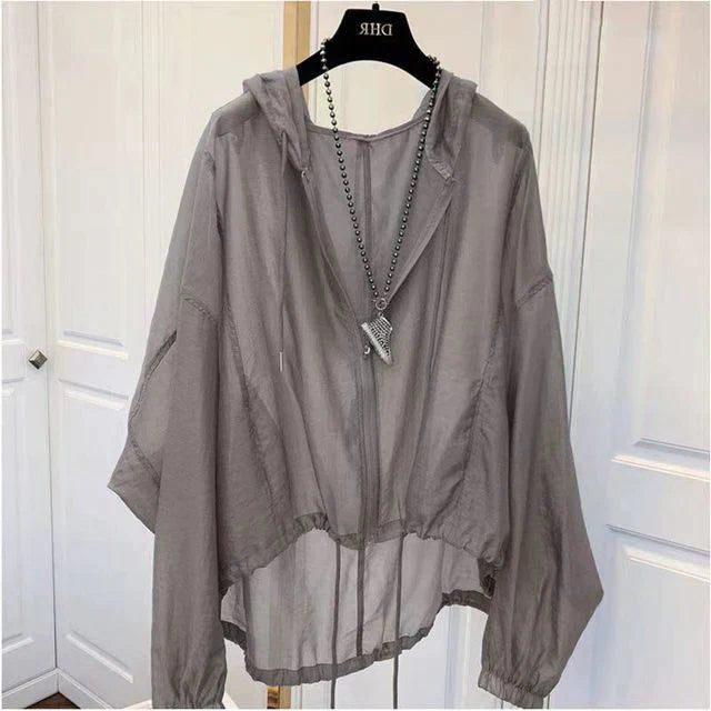 Transparent Zip-Up Jakke til Damer