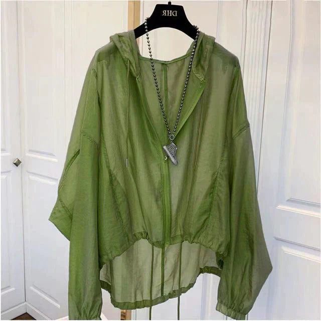Transparent Zip-Up Jakke til Damer