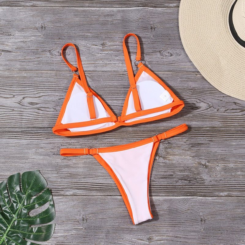 Trekant Bikini med Ringdetaljer til Damer