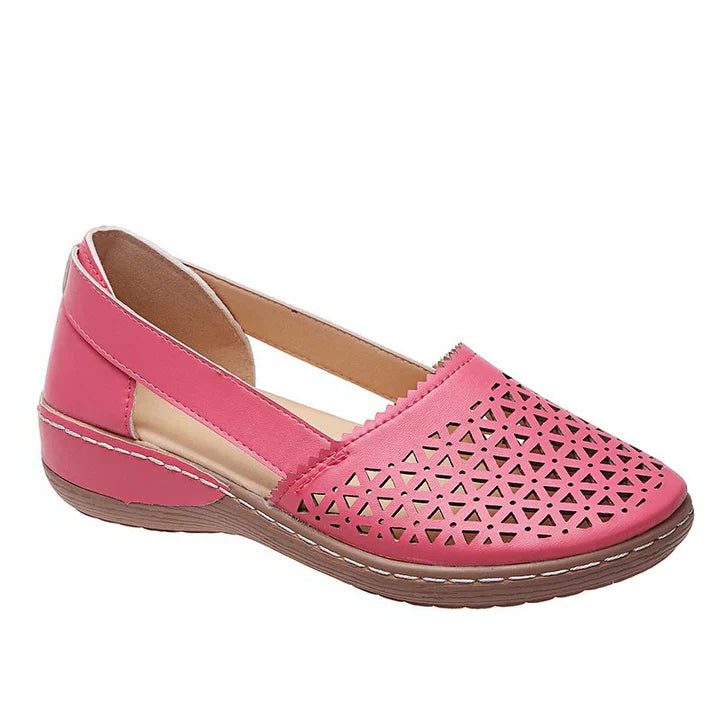 Udskåret Ballerinaer med Åben Tå til Damer - Fuchsia Pink