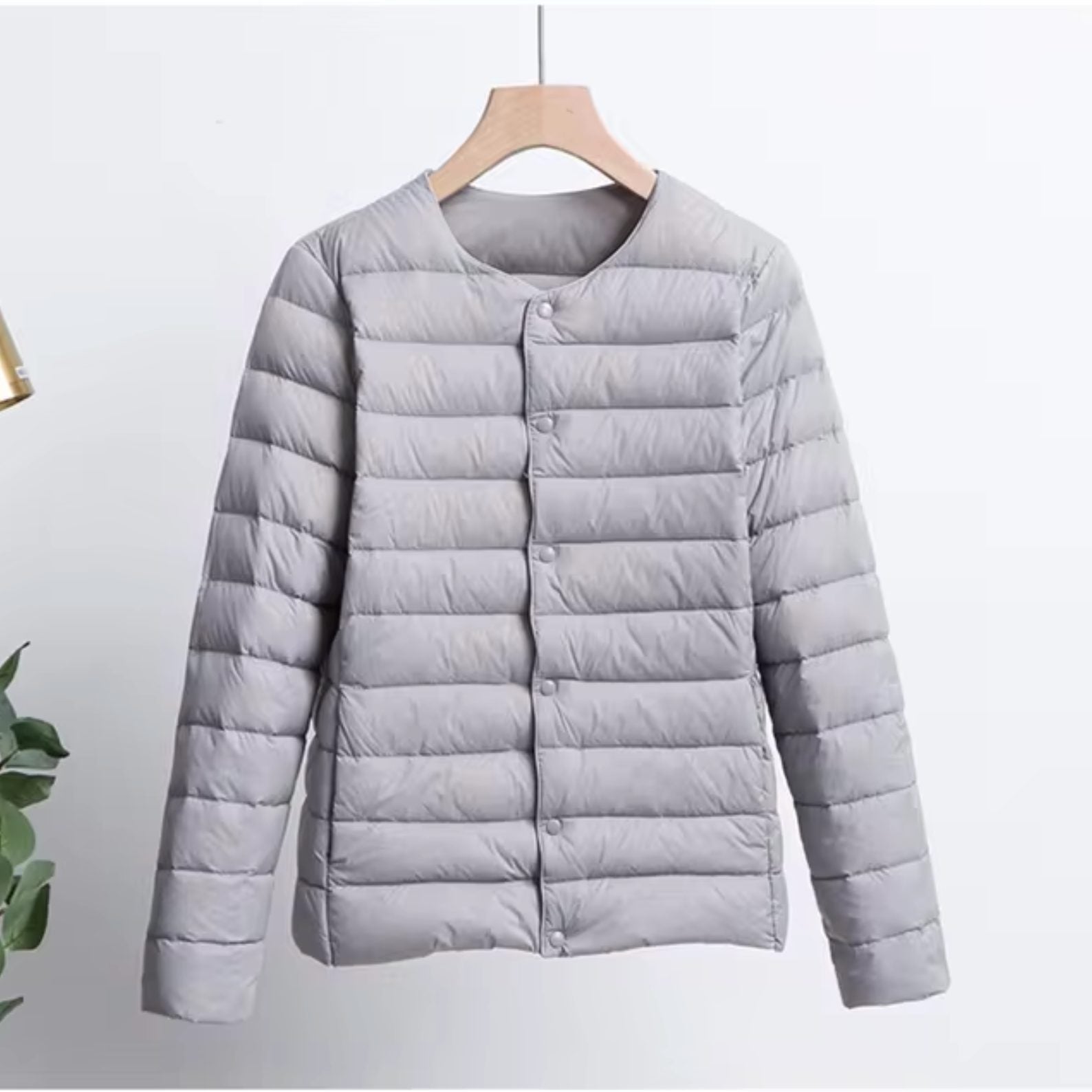 Ultratyndt Dunjakke med Lynlås til Damer