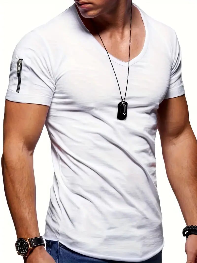 V-hals T-shirt til Herrer - Hvid