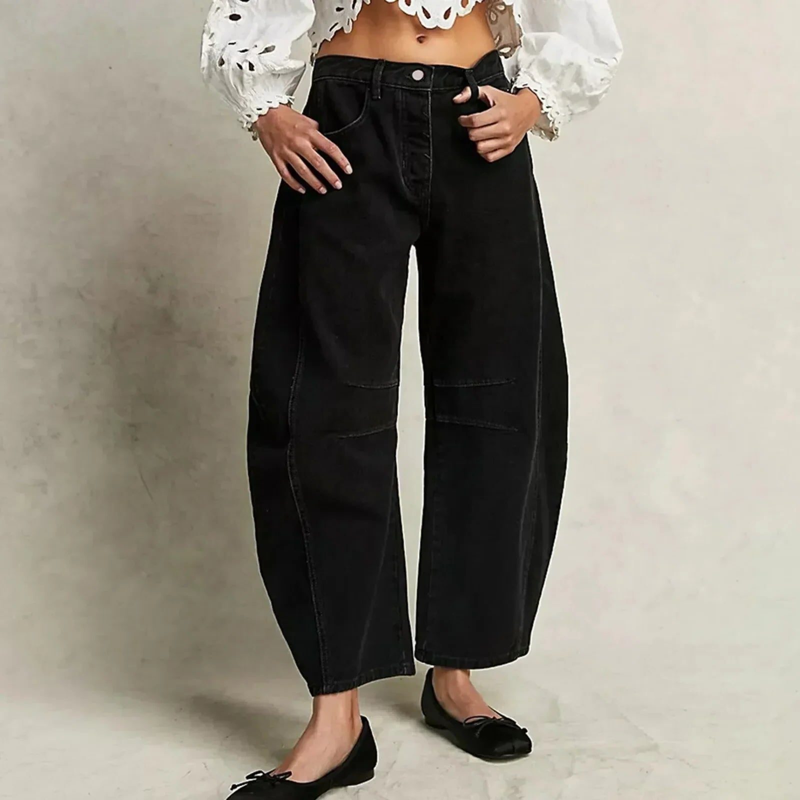 Vide Jeans til Damer - Sort