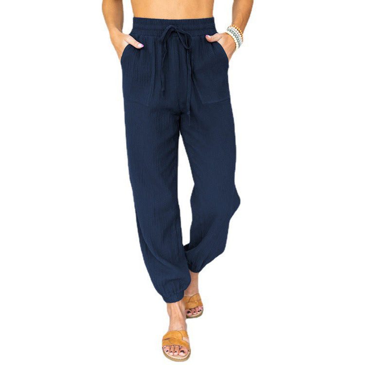 Vide Joggingbukser med Elastisk Talje til Damer - Marineblå