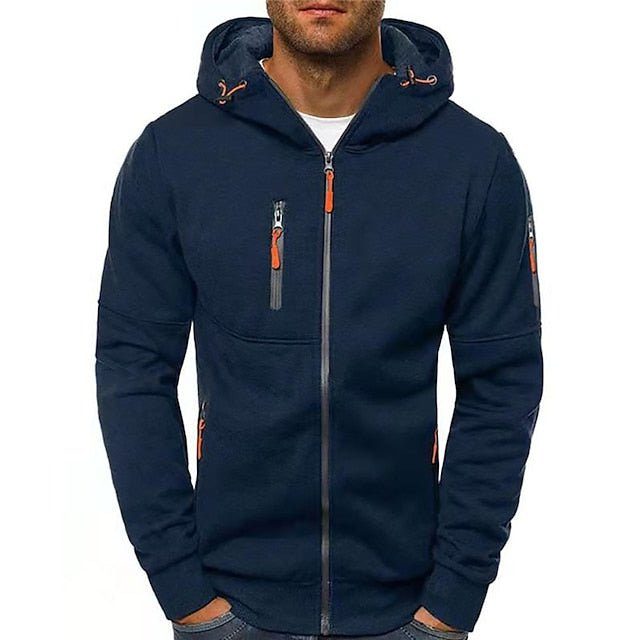 Hættetrøje med Lynlåslommer til Herrer