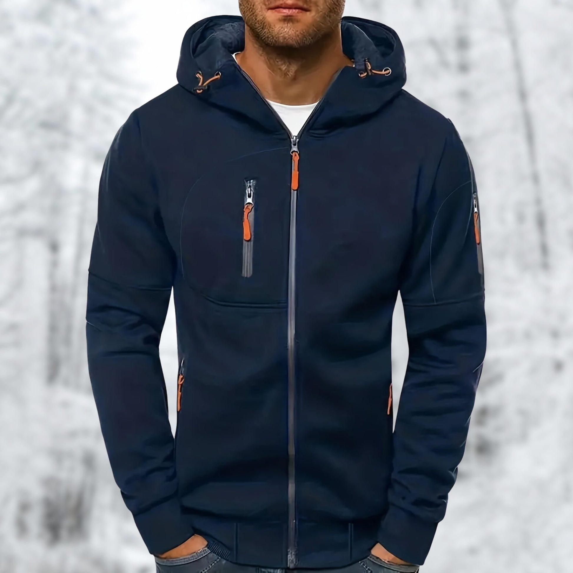 Zip-Up Hættetrøje med Lomme til Herrer