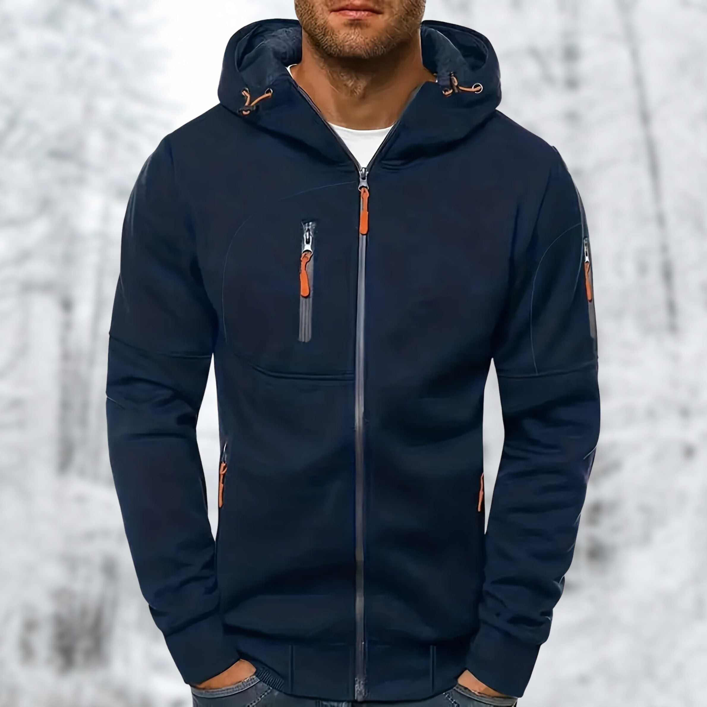 Zip-Up Hættetrøje med Lomme til Herrer