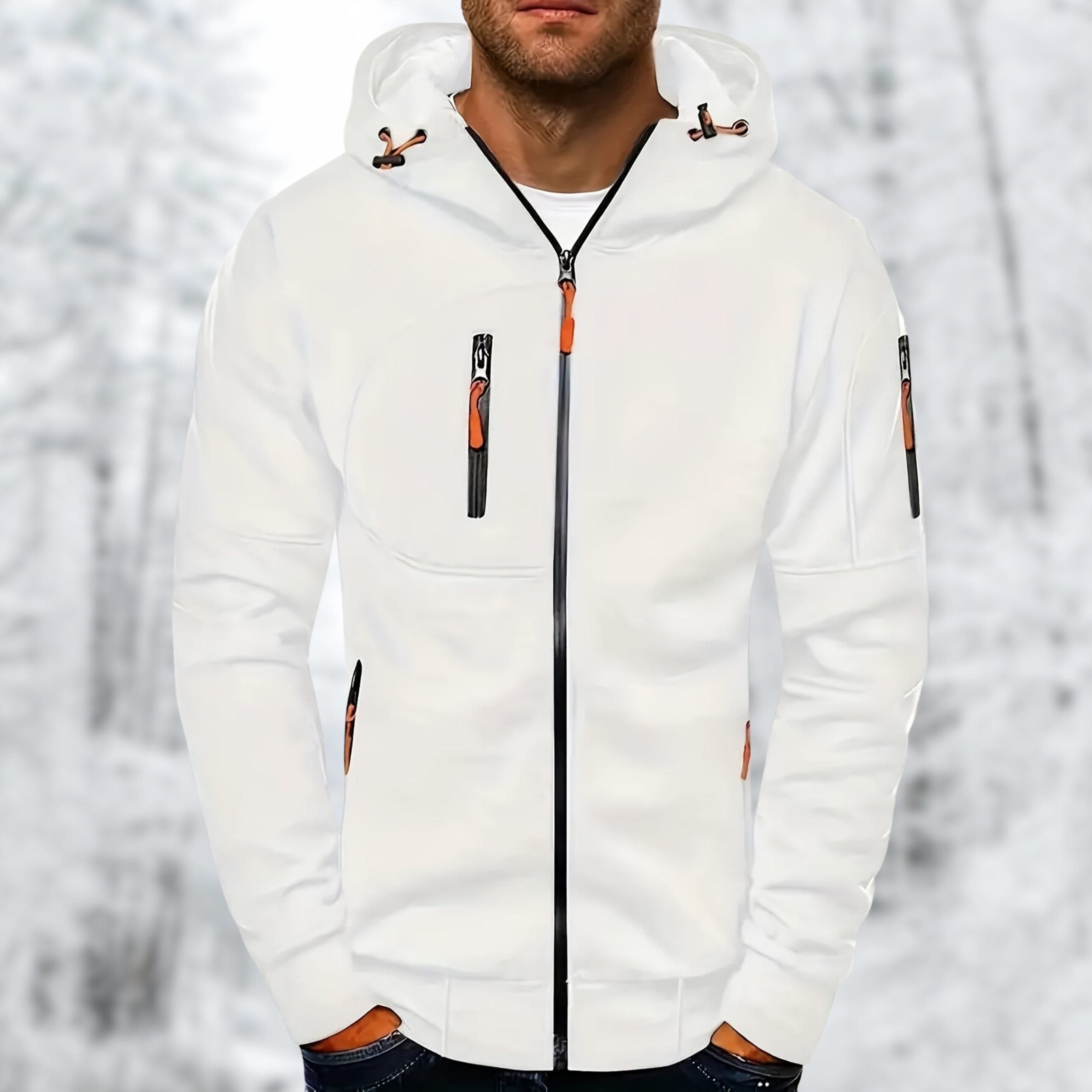 Zip-Up Hættetrøje med Lomme til Herrer
