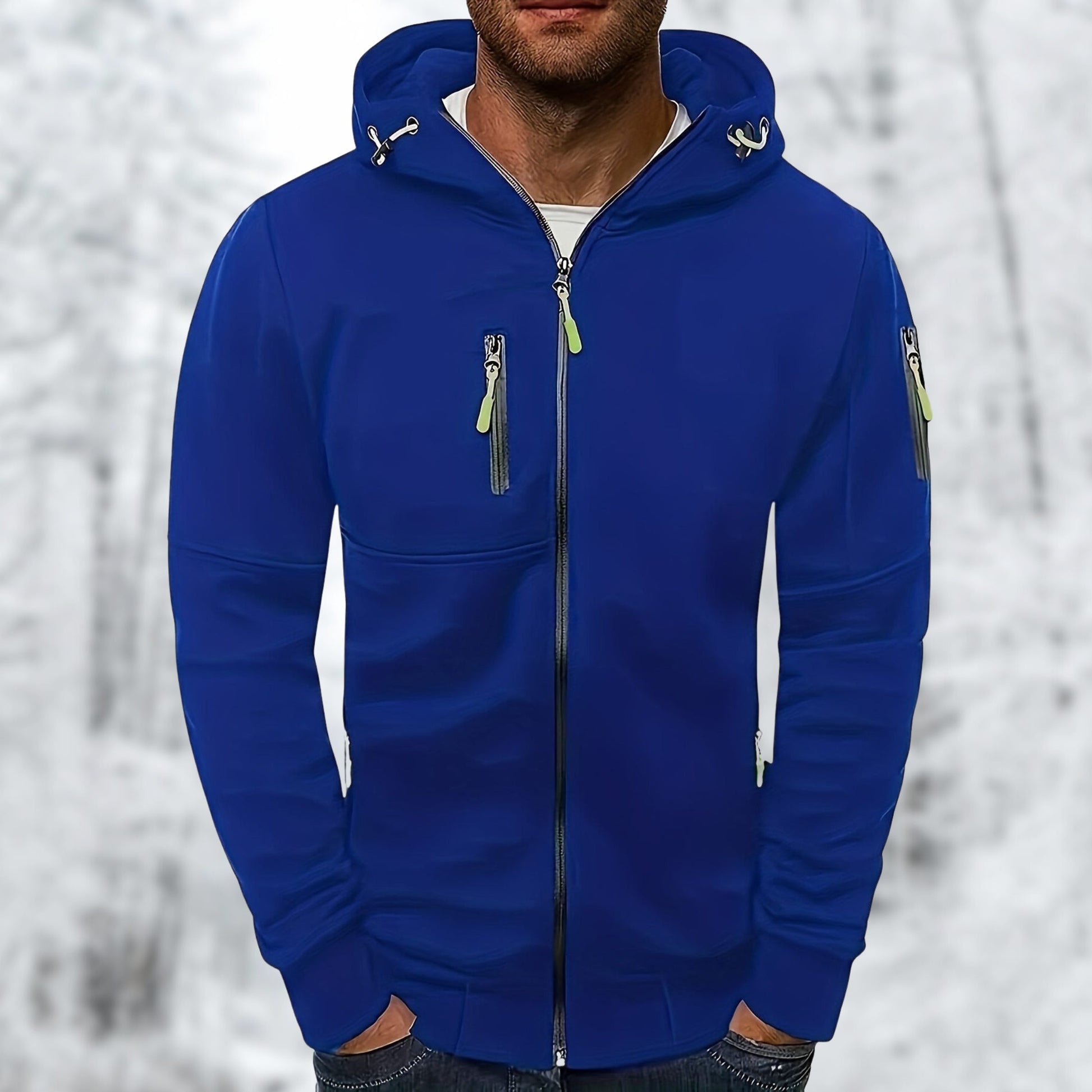Zip-Up Hættetrøje med Lomme til Herrer